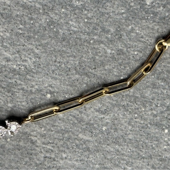 Diamond and paperclip tennis bracelet - Picture 6 of 14